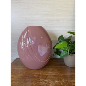 Extra Large Vintage Dusty Rose Pink Haeger Vase // Boho Art Vase